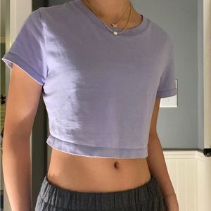 light purple crop t-shirt
